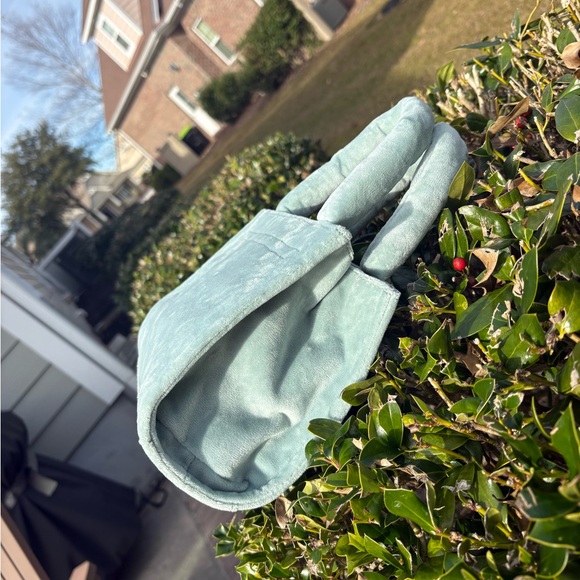 Juicy Couture Mini Spender tote bag top handle blue velour Y2K rhinestones bling - Picture 9 of 16